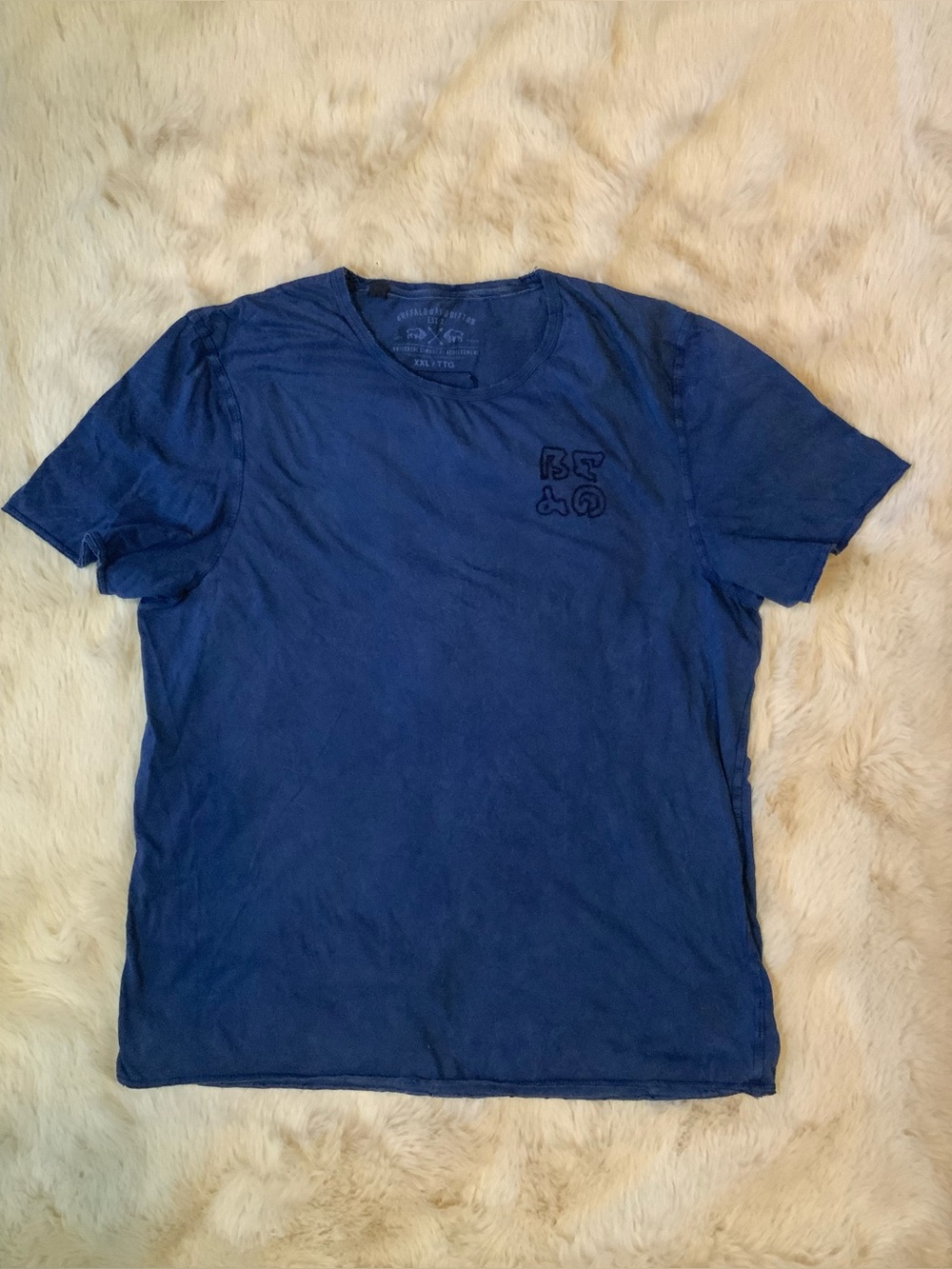 Buffalo David Bitton Men's Blue Graphic Print Logo Crew Neck T-Shirt XXL